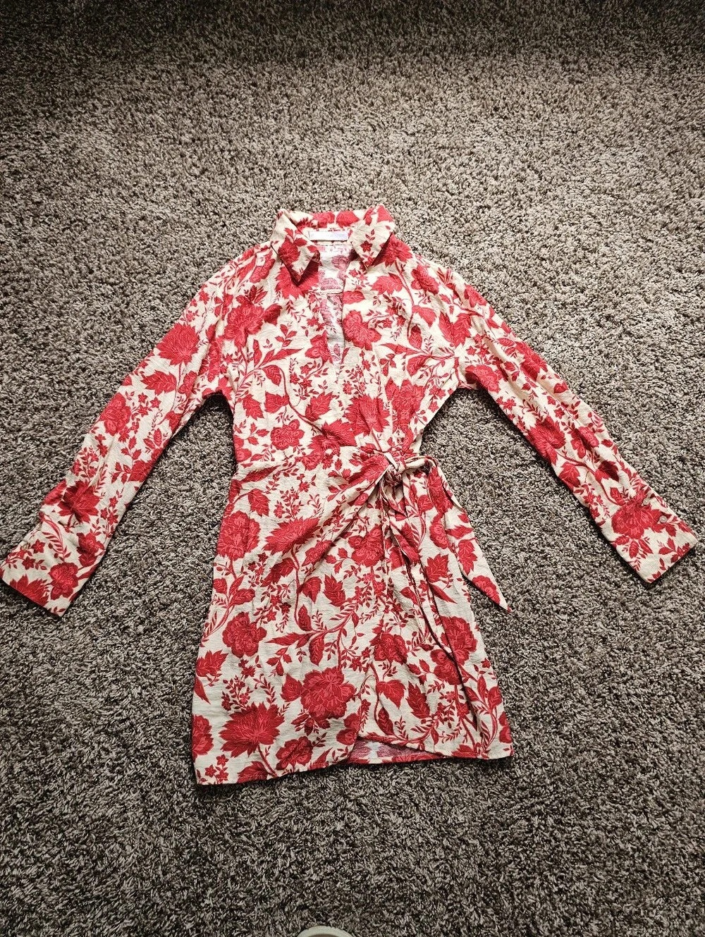 MANGO Women's Floral Wrap Dress Size 2 - Picture 9 of 10